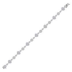 Womens Princess Diamond Heart Bracelet 4-1/2 Cttw 14kt White Gold - REF-263N5F