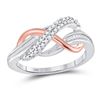 Image 1 : Womens Round Diamond Woven Infinity Band Ring 1/4 Cttw 10kt Two-tone Gold - REF-19R5X