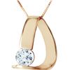 Image 1 : Genuine 1 ctw Aquamarine Necklace 14KT Yellow Gold - REF-51P4H
