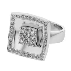0.86 CTW Diamond Ring 14K White Gold - REF-102H9M