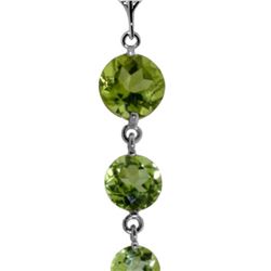 Genuine 3.9 ctw Peridot Necklace 14KT White Gold - REF-23W5Y