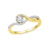 Image 1 : Round Diamond Solitaire Bridal Wedding Engagement Ring 1/6 Cttw 10kt Yellow Gold - REF-16W5K