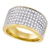 Image 1 : Womens Round Diamond Pave Band Ring 1-1/2 Cttw 10kt Yellow Gold - REF-82R9X
