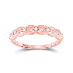 Womens Round Diamond Band Ring 1/10 Cttw 10kt Rose Gold - REF-14X9A