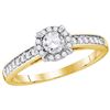 Image 1 : Round Diamond Solitaire Bridal Wedding Engagement Ring 5/8 Cttw 14kt Yellow Gold - REF-95A9M