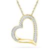 Image 1 : Womens Round Diamond Heart Outline Pendant 1/8 Cttw 10kt Yellow Gold - REF-7H5R