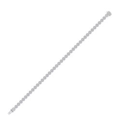 Womens Round Diamond Tennis Bracelet 3 Cttw 14kt White Gold - REF-214N9F