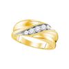 Image 1 : Mens Round Diamond Wedding Diagonal Band Ring 1/2 Cttw 10kt Yellow Gold - REF-46Y5N