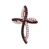 Image 1 : Womens Round Brown Diamond Cross Pendant 1/5 Cttw 10kt Rose Gold - REF-13W9K