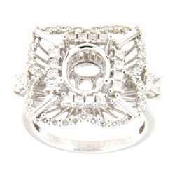 1.53 CTW Diamond Semi Mount Ring 14K White Gold - REF-195X3R