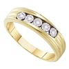 Image 1 : Mens Round Diamond 5-Stone Band Ring 1/10 Cttw 10kt Yellow Gold - REF-16M9H