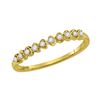 Image 1 : Womens Round Diamond Heart Stackable Band Ring 1/10 Cttw 14kt Yellow Gold - REF-10R5X