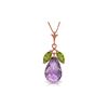 Image 1 : Genuine 7.2 ctw Amethyst & Peridot Necklace 14KT Rose Gold - REF-30Y5F