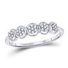 Image 1 : Womens Round Diamond Cluster Ring 1/10 Cttw 10kt White Gold - REF-11A9M