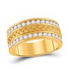 Image 1 : Mens Round Diamond Wedding Band Ring 1 Cttw 14kt Yellow Gold - REF-123X5A