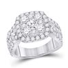 Image 1 : Round Diamond Cluster Bridal Wedding Engagement Ring 3 Cttw 14kt White Gold - REF-252K5Y