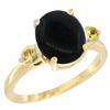 Image 1 : 1.79 CTW Onyx & Yellow Sapphire Ring 14K Yellow Gold - REF-30Y3V