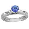 Image 1 : 0.74 CTW Tanzanite & Diamond Ring 14K White Gold - REF-55V9R