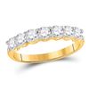 Image 1 : Womens Round Diamond Single Row Band Ring 1 Cttw 14kt Yellow Gold - REF-98X5A
