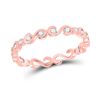 Image 1 : Womens Round Diamond S-Shape Stackable Band Ring 1/8 Cttw 10kt Rose Gold - REF-12F9W