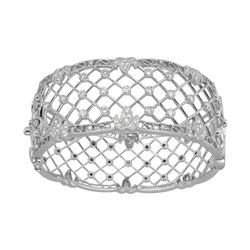 1.51 CTW Diamond Bangle 18K White Gold - REF-456Y3X