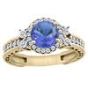 Image 1 : 1.46 CTW Tanzanite & Diamond Ring 14K Yellow Gold - REF-96R3H