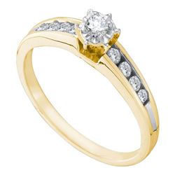 Round Diamond Solitaire Bridal Wedding Engagement Ring 1/4 Cttw 14kt Yellow Gold - REF-28H9R