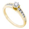 Image 1 : Round Diamond Solitaire Bridal Wedding Engagement Ring 1/4 Cttw 14kt Yellow Gold - REF-28H9R