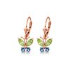 Image 1 : Genuine 1.24 ctw Peridot & Blue Topaz Earrings 14KT Rose Gold - REF-38Z2N