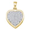 Image 1 : Womens Round Diamond Small Simple Heart Pendant 1/5 Cttw 10kt Yellow Gold - REF-14K9Y