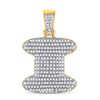 Image 1 : Mens Round Diamond Bubble I Letter Charm Pendant 3/4 Cttw 10kt Yellow Gold - REF-30M5H