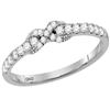 Image 1 : Womens Round Diamond Infinity Knot Stackable Band Ring 1/4 Cttw 14kt White Gold - REF-19X5A