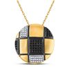 Image 1 : Womens Round Black Color Enhanced Diamond Circle Necklace 1/3 Cttw 14kt Yellow Gold - REF-43R5X