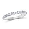Image 1 : Womens Round Diamond Milgrain Stackable Band Ring 1/10 Cttw 14kt White Gold - REF-17W5K