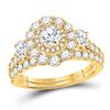 Image 1 : Round Diamond Bridal Wedding Ring Band Set 2 Cttw 14kt Yellow Gold - REF-197H5R