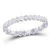 Image 1 : Womens Round Diamond Machine-Set Band Ring 1/8 Cttw 14kt White Gold - REF-18H5R