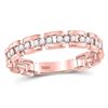 Image 1 : Womens Round Diamond Rolo Link Stackable Band Ring 1/5 Cttw 10kt Rose Gold - REF-16A5M