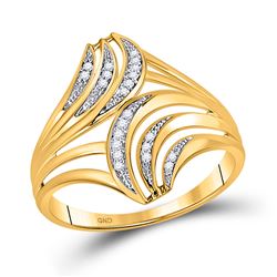 Womens Round Diamond Fashion Ring 1/20 Cttw 10kt Yellow Gold - REF-9H5R