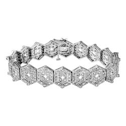 3.4 CTW Diamond Bracelet 14K White Gold - REF-260F4N