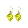 Image 1 : Genuine 21.5 ctw Quartz Lemon Earrings 14KT Yellow Gold - REF-33X7M