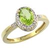 Image 1 : 1.15 CTW Peridot & Diamond Ring 14K Yellow Gold - REF-37N9Y