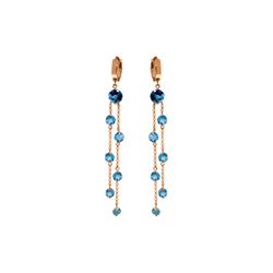 Genuine 9.02 ctw Blue Topaz Earrings 14KT Rose Gold - REF-101P2H