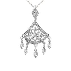 0.29 CTW Diamond Necklace 14K White Gold - REF-38W4H