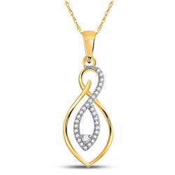 Womens Round Diamond Fashion Pendant 1/8 Cttw 10kt Two-tone Gold - REF-9W5K