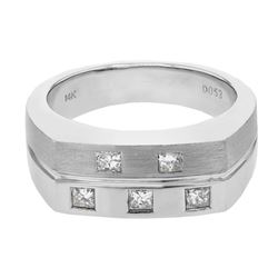 0.53 CTW Princess Diamond Ring 14K White Gold - REF-96N7Y