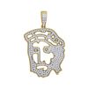 Image 1 : Mens Round Diamond Jesus Face Charm Pendant 1 Cttw 10kt Yellow Gold - REF-47H9R