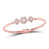 Image 1 : Womens Round Diamond Triple Cluster Bangle Bracelet 7/8 Cttw 14kt Rose Gold - REF-109R5X