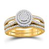 Image 1 : Round Diamond Cluster Bridal Wedding Ring Band Set 1/3 Cttw 10kt Yellow Gold - REF-30W5K
