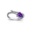 Image 1 : Genuine 0.83 ctw Amethyst & Diamond Ring 14KT White Gold - REF-40H5X