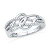 Image 1 : Womens Round Diamond Infinity Loop Knot Lasso Ring 1/6 Cttw 10kt White Gold - REF-21M9H